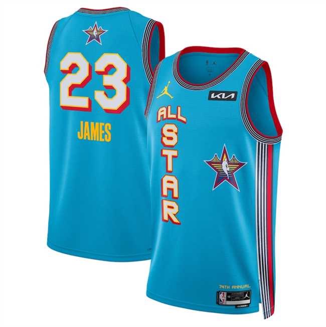 Mens 2025 All-Star #23 LeBron James Light Blue Stitched Jersey Dzhi->2025 all star->NBA Jersey